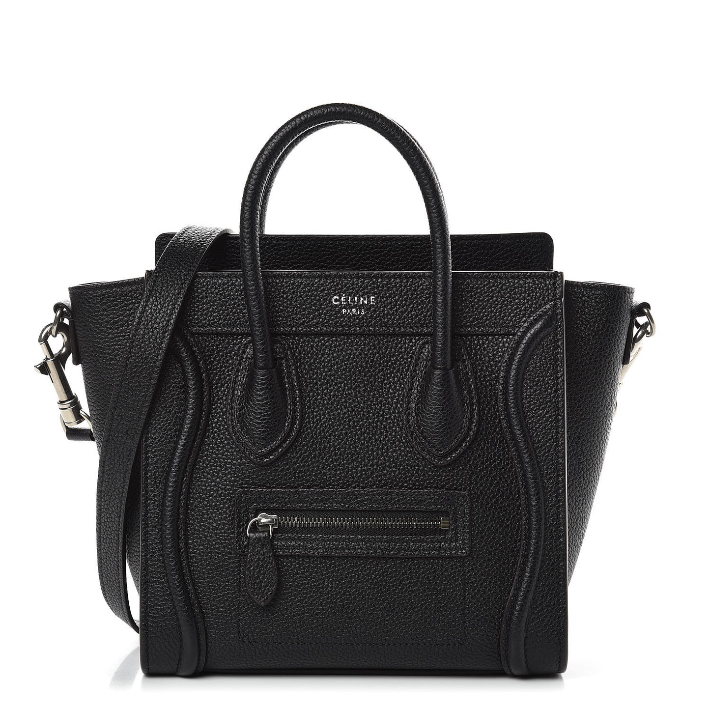 Drummed Calfskin Nano Luggage Black