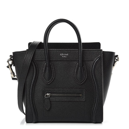 Celine Drummed Calfskin Nano Luggage Black 1 of 8