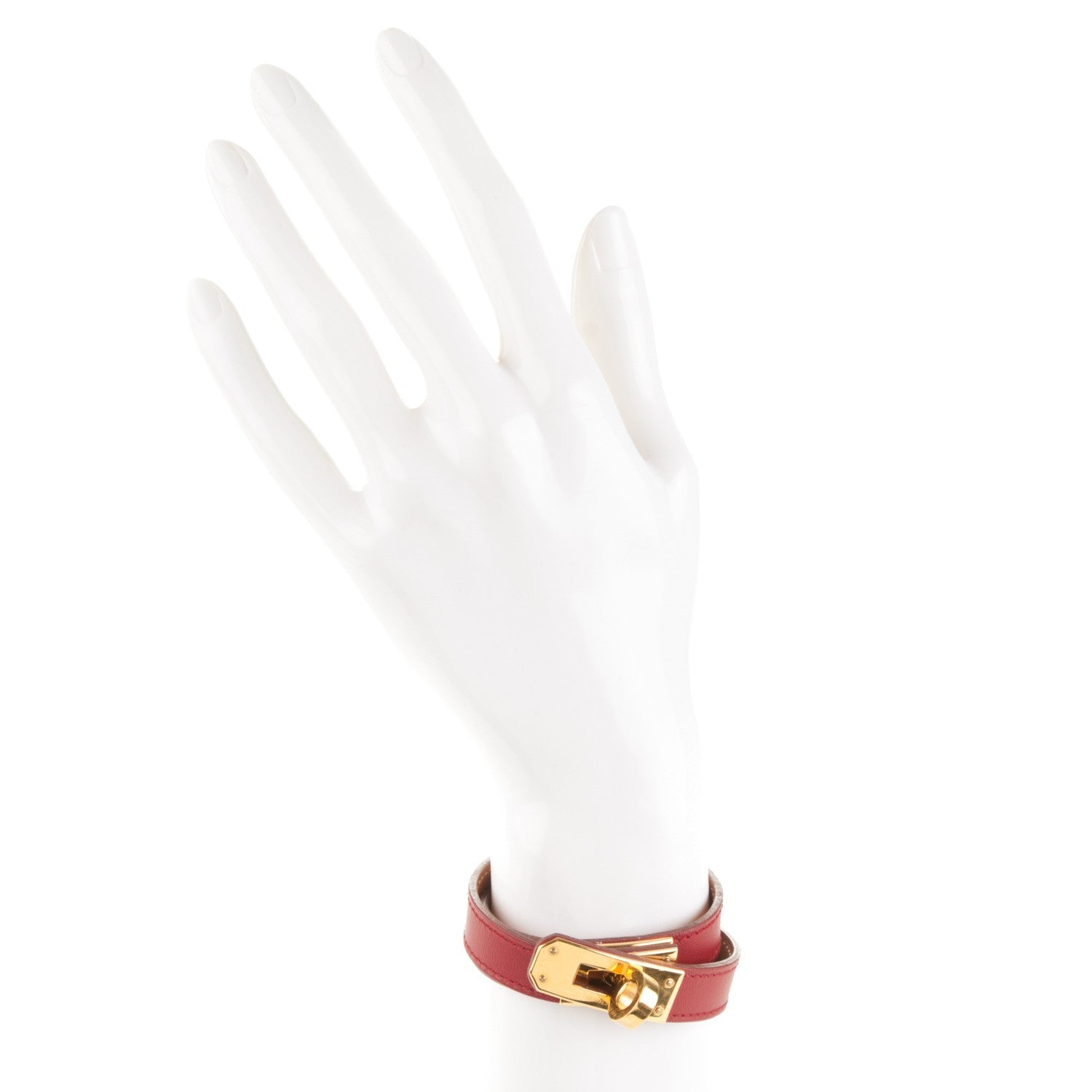 Hermes Chamonix Kelly Double Tour Bracelet S Rouge Garance 2 of 5
