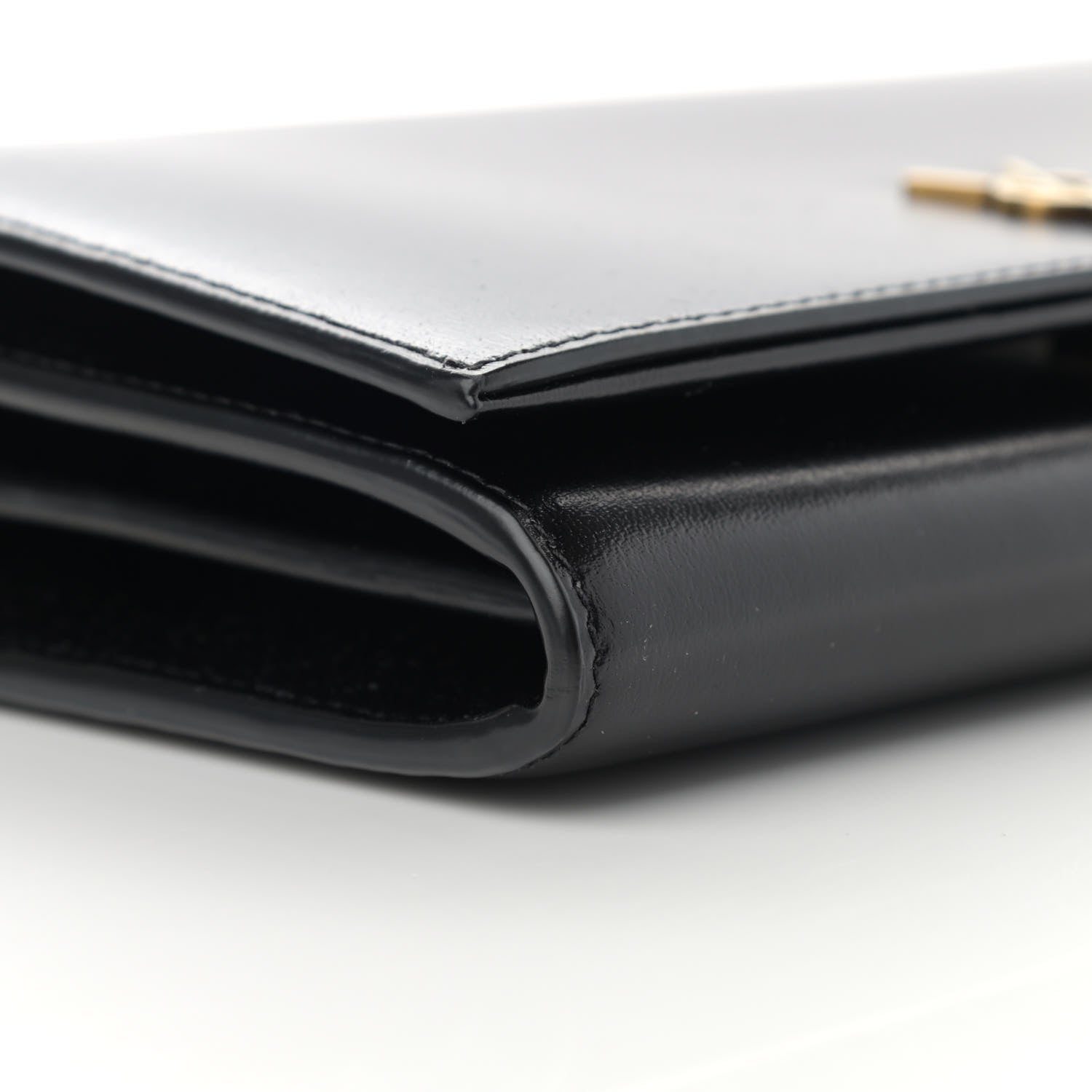 Saint Laurent Glossy Calfskin Monogram Chain Wallet Black 9 of 11