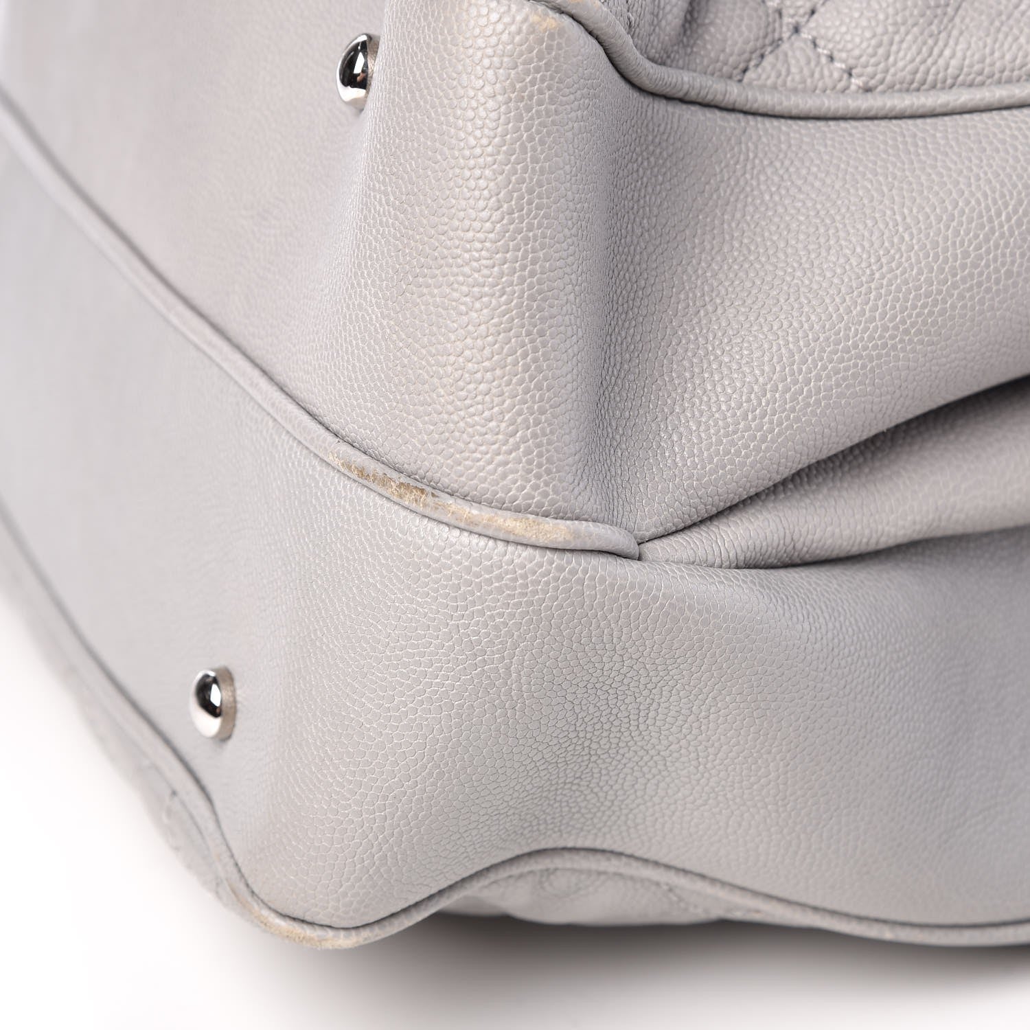 Chanel Caviar Quilted Top Handle Shopping Tote Grey 12 of 18