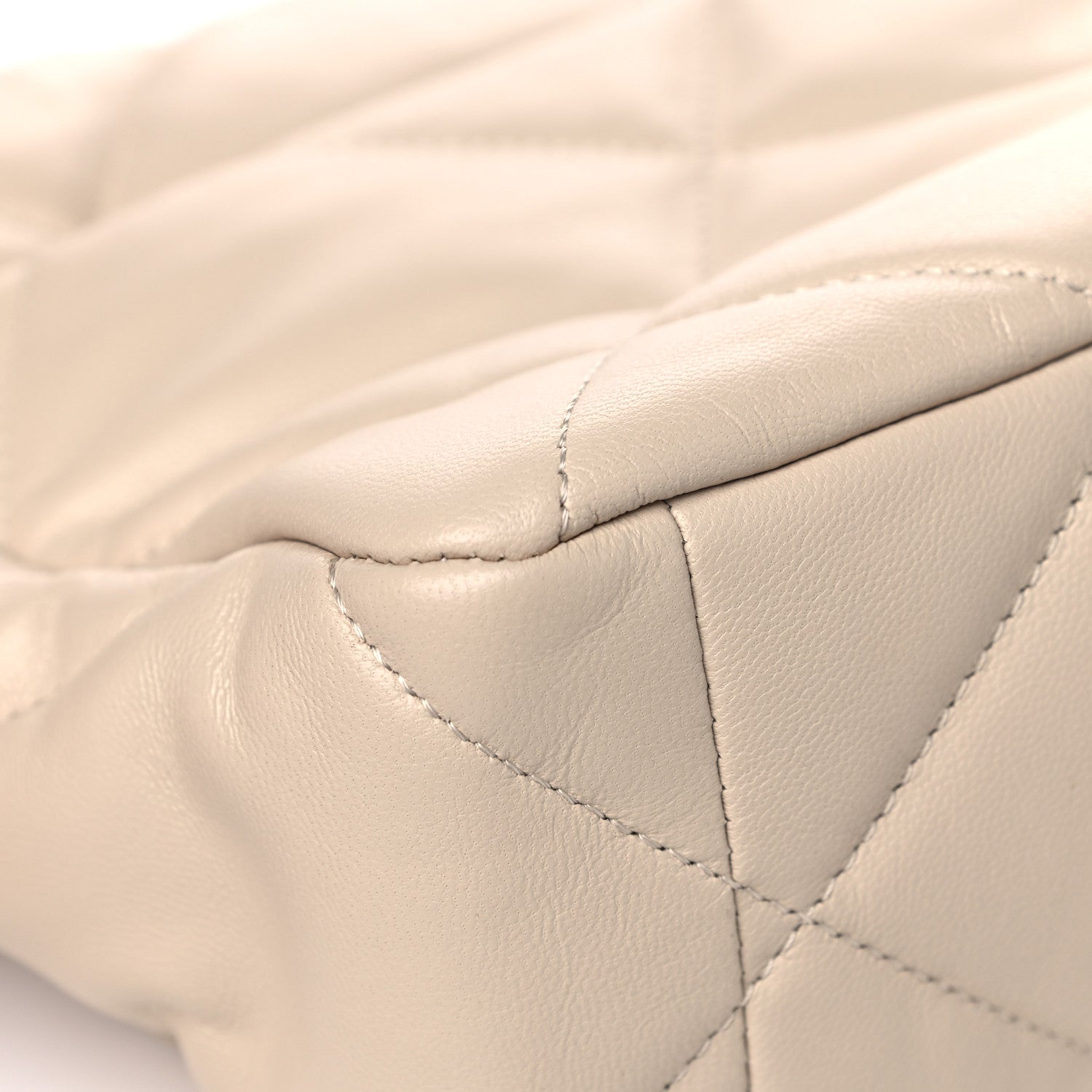 Chanel Goatskin Quilted Large Chanel 19 Flap Beige 10 of 12