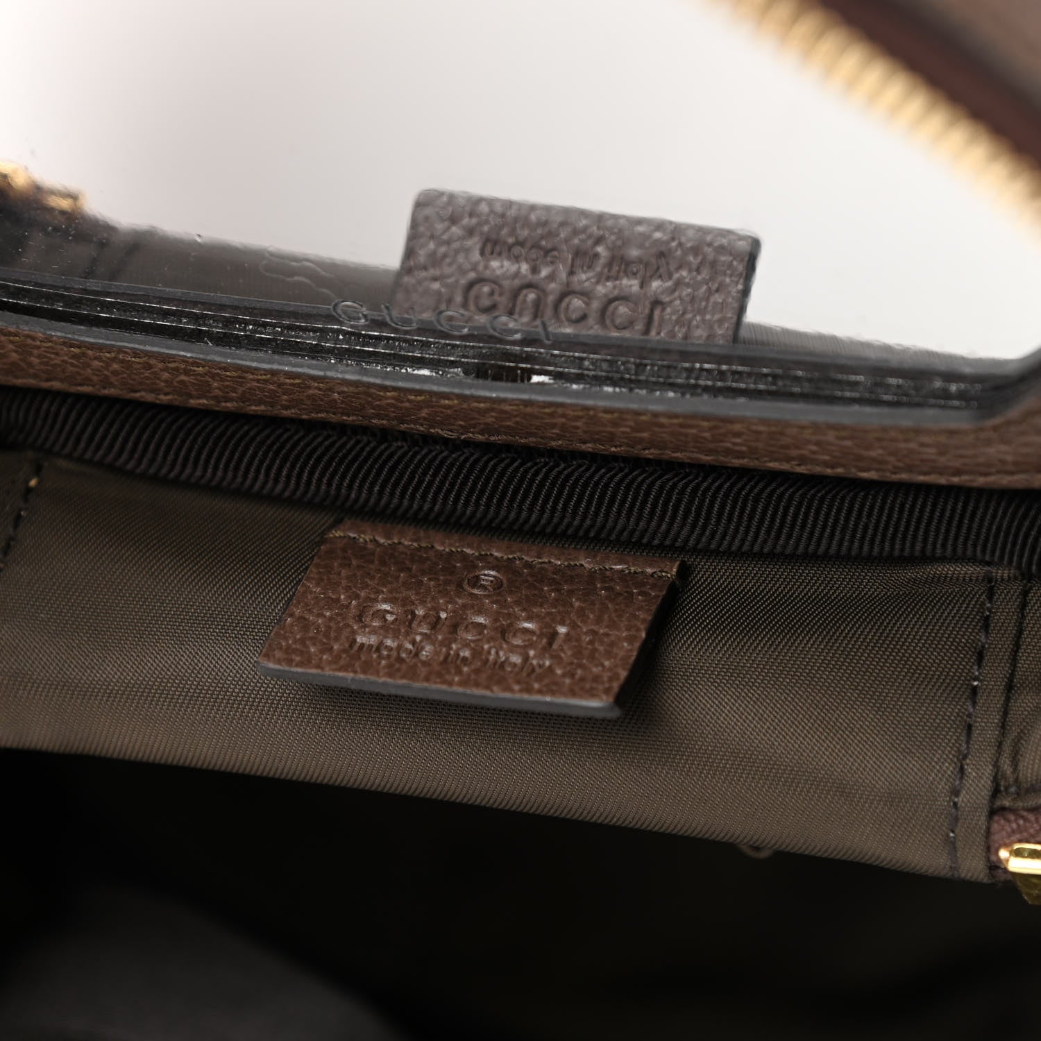 Gucci GG Supreme Monogram Textured Calfskin Web Ophidia Vanity Cosmetic Case Beige Ebony New Acero 6 of 9