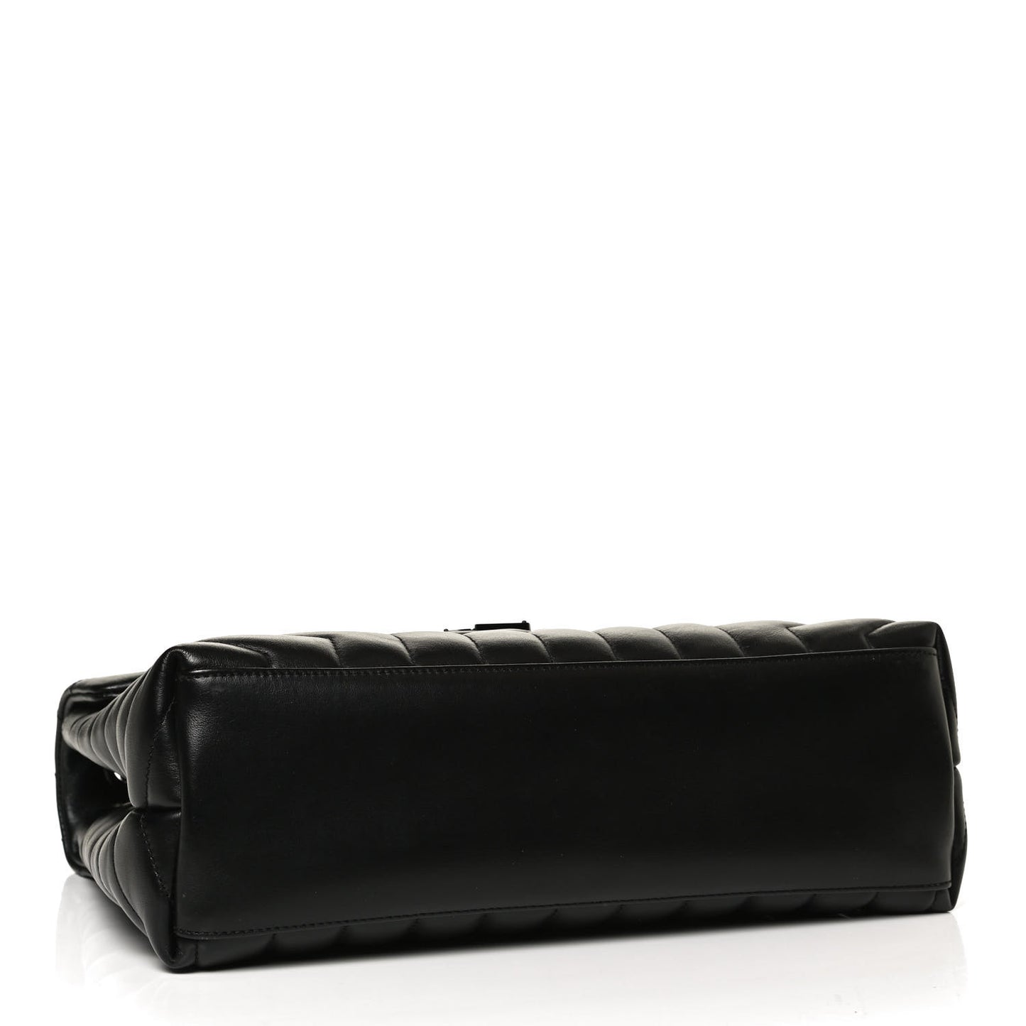 Calfskin Y Quilted Monogram Medium Loulou Chain Satchel Black