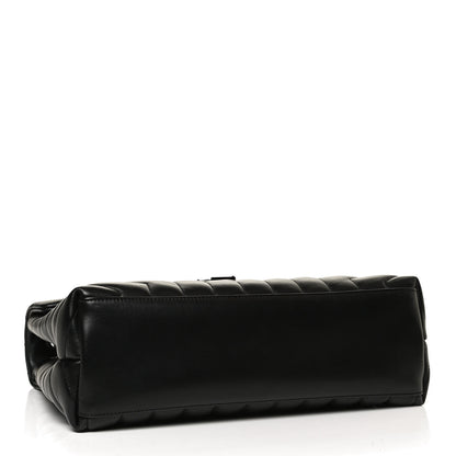 Saint Laurent Calfskin Y Quilted Monogram Medium Loulou Chain Satchel Black 4 of 12