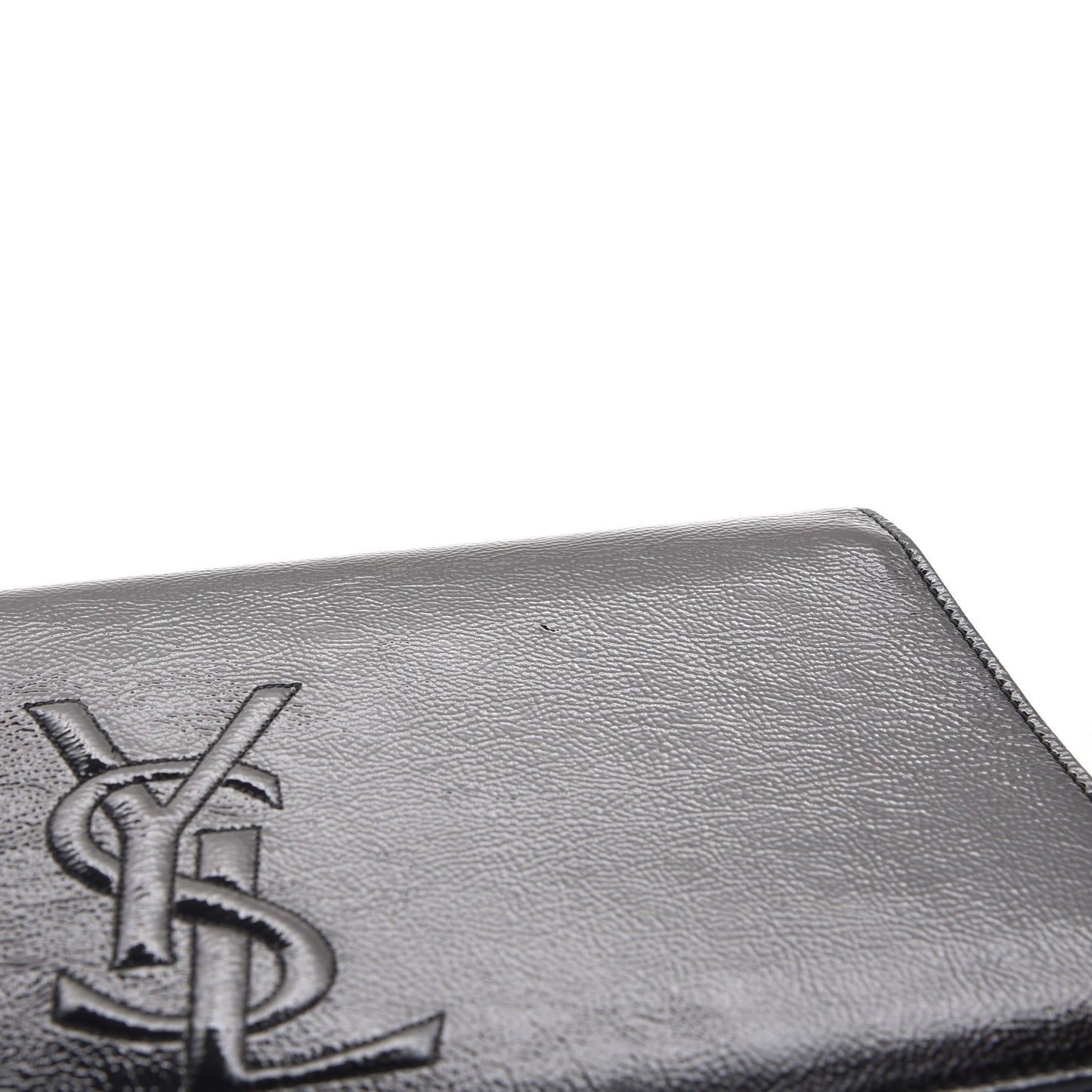 Textured Patent Monogram Large Belle De Jour Clutch Black