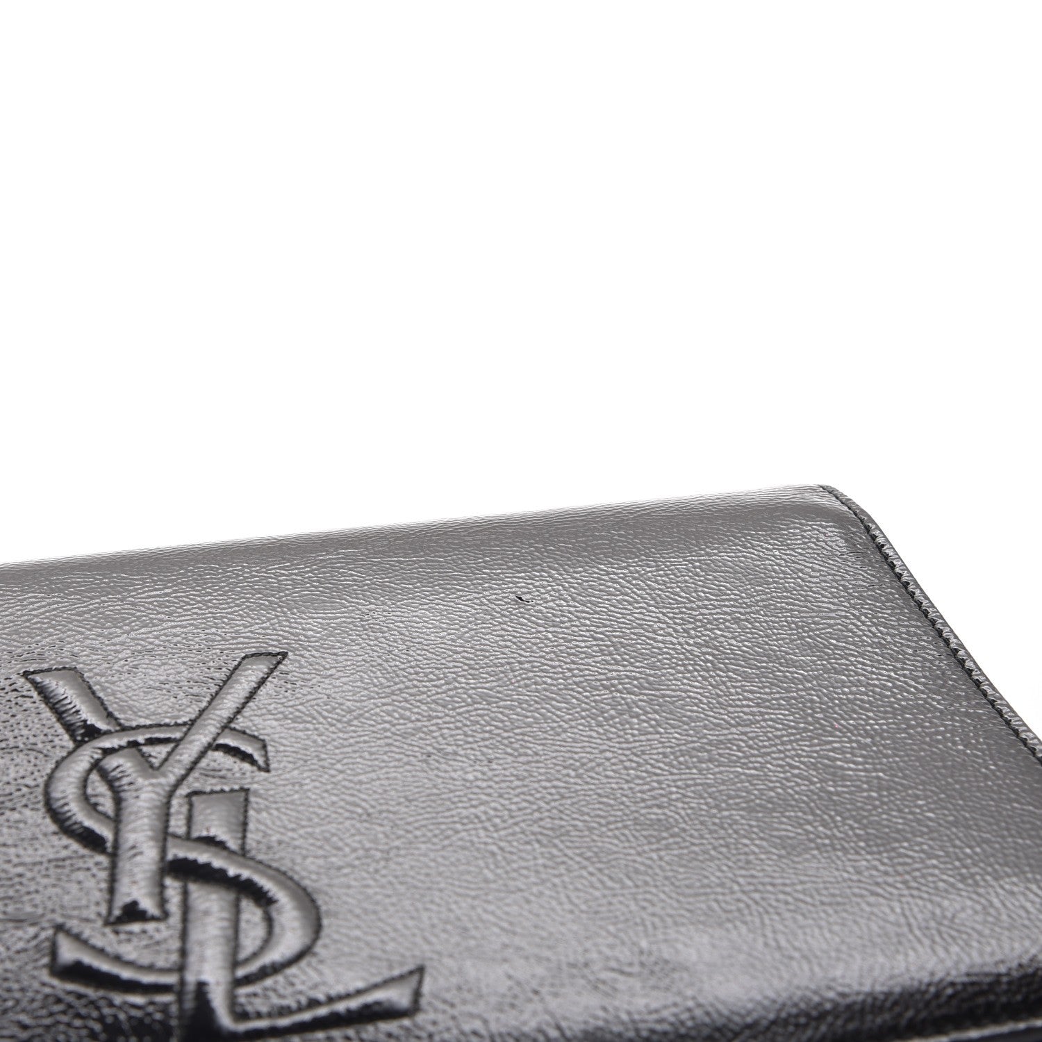 Saint Laurent Textured Patent Monogram Large Belle De Jour Clutch Black 8 of 8