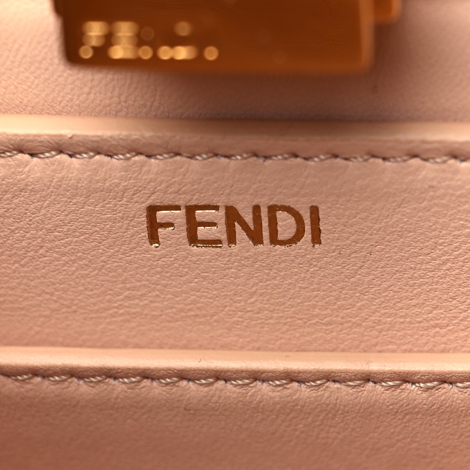 Fendi Vitello Seta Nappa Bi-Color Small Peekaboo I SEE U Satchel Black Light Rose Tortora 5 of 6