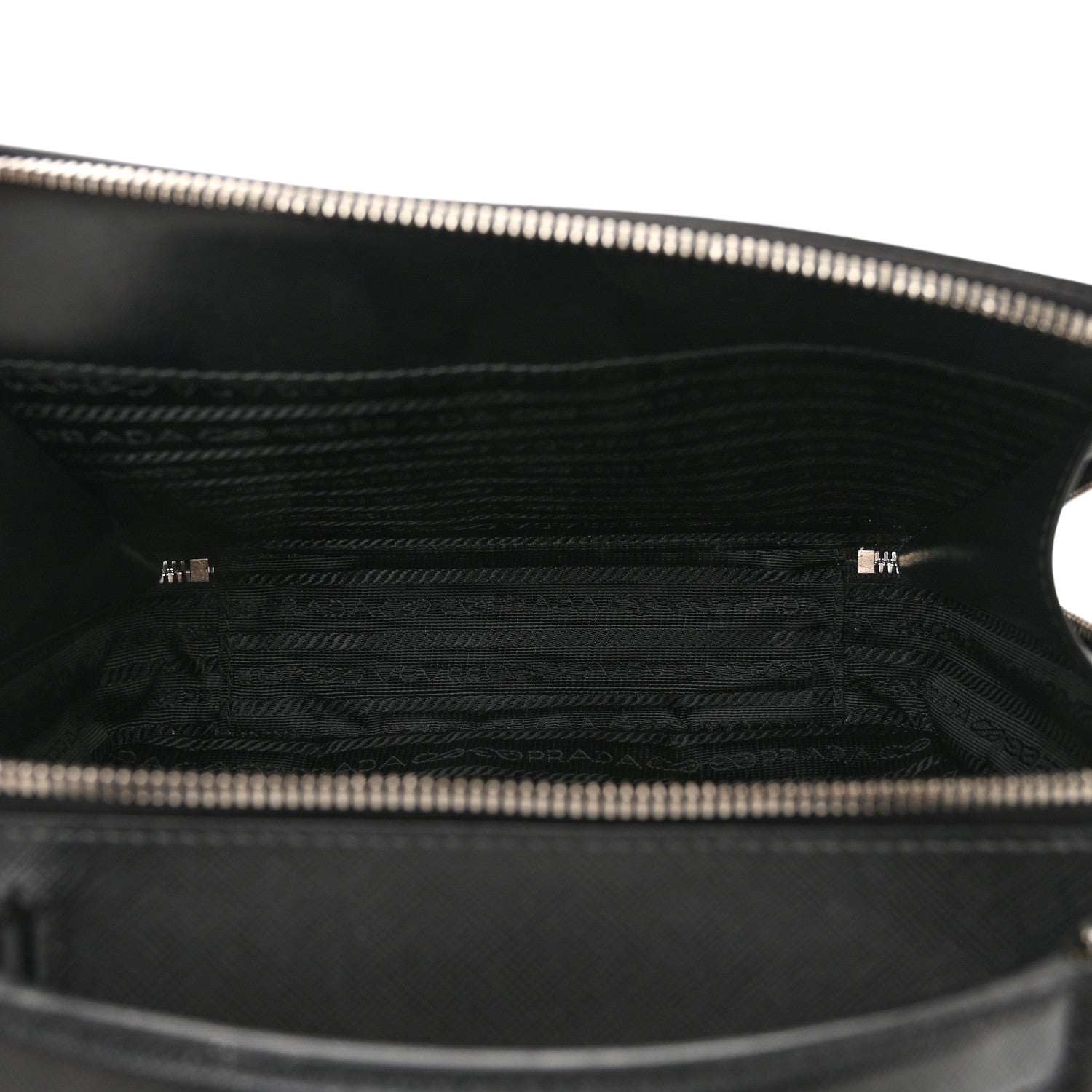Prada Saffiano Travel Medium Brique Crossbody Bag Black 5 of 12