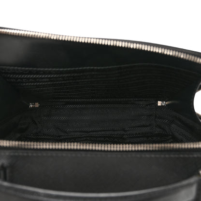 Prada Saffiano Travel Medium Brique Crossbody Bag Black 5 of 12