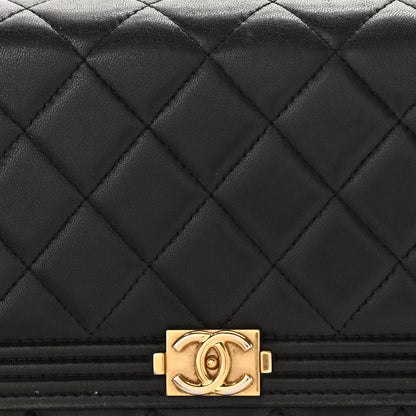 Chanel Calfskin Quilted Boy Wallet On Chain WOC Black 9 of 15
