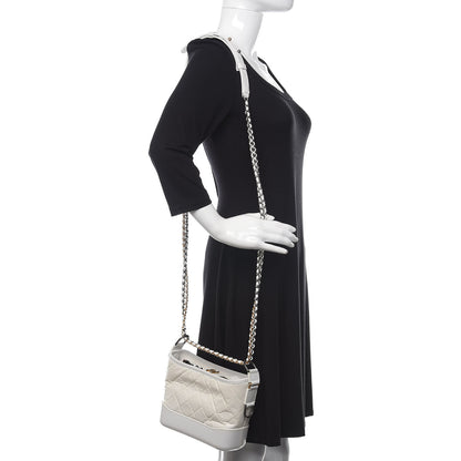 Chanel Aged Calfskin Quilted Small Gabrielle Hobo White 3 of 10