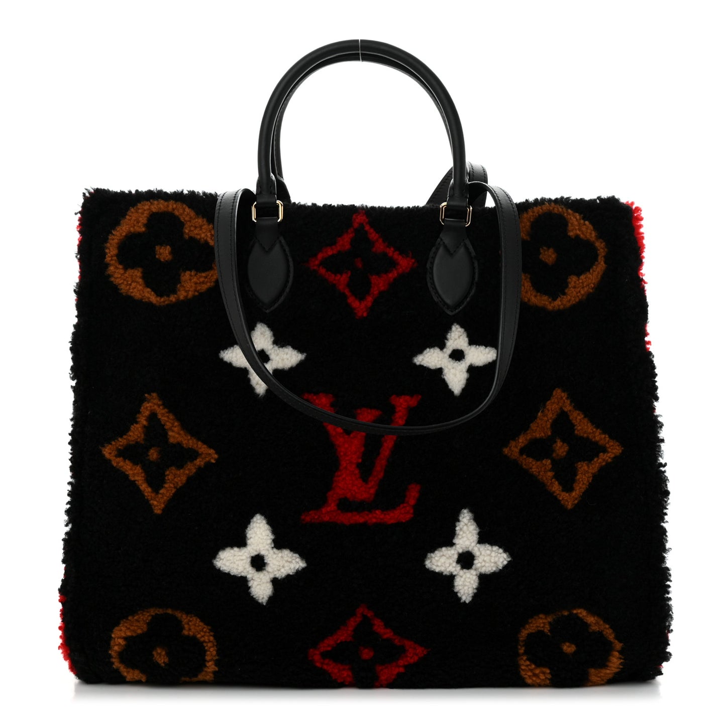 Shearling Monogram Giant Teddy Onthego GM Black Red