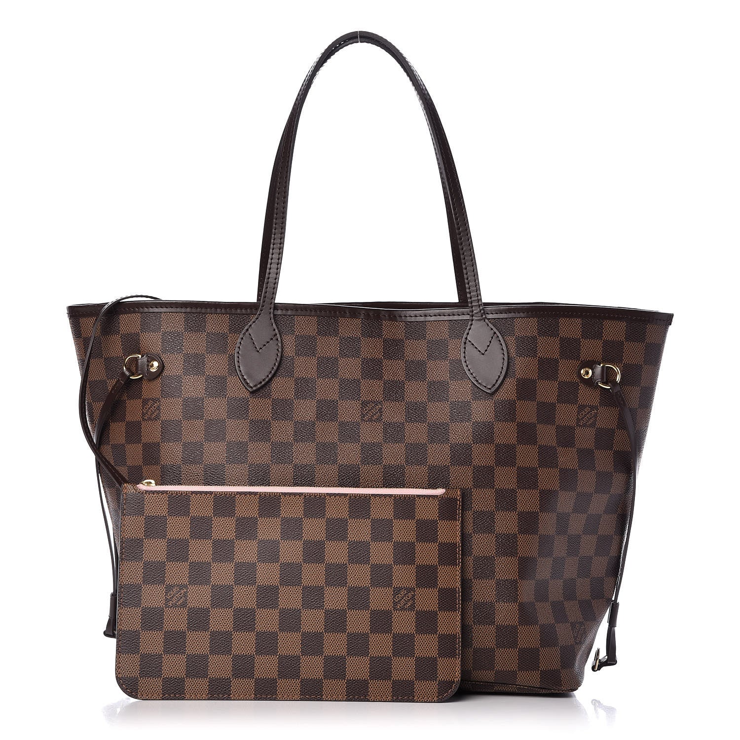 Louis Vuitton Damier Ebene Neo Neverfull MM Rose Ballerine 1 of 12