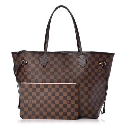 Louis Vuitton Damier Ebene Neo Neverfull MM Rose Ballerine 1 of 12