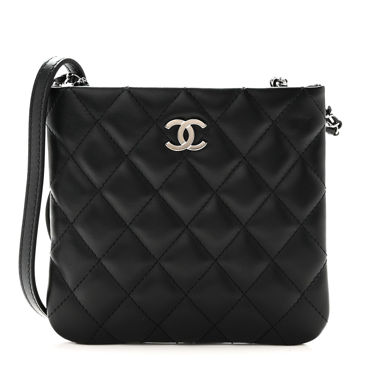 Chanel Lambskin Quilted Uniform Crossbody Bag Black 1 of 10