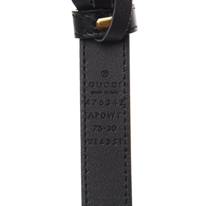 Gucci Calfskin Pearl Double G 20mm Belt 75 30 Black Cream 6 of 6