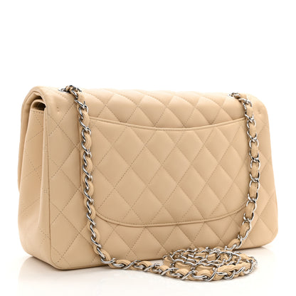 Chanel Lambskin Quilted Jumbo Double Flap Beige 3 of 10