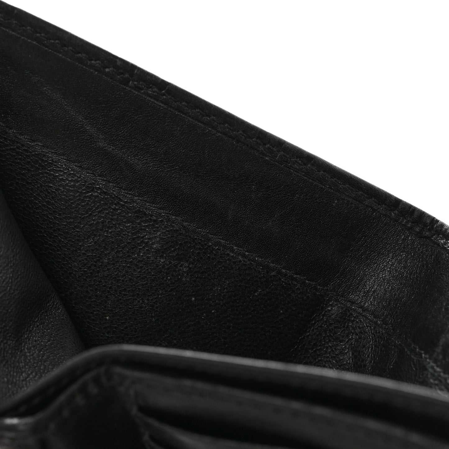 Guccissima Metal Bar French Flap Wallet Black