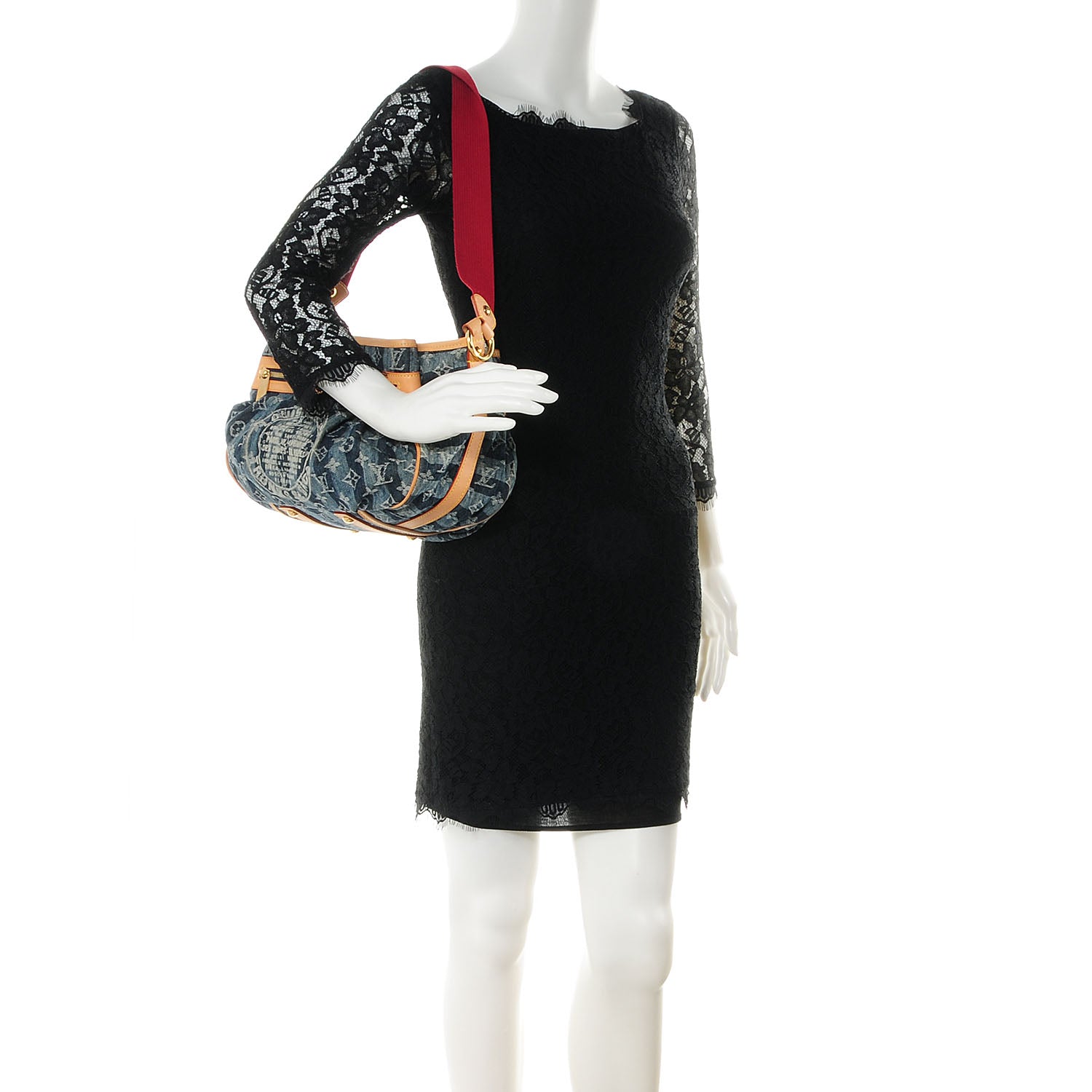 Louis Vuitton Denim Raye Porte Epaule MM 2 of 8