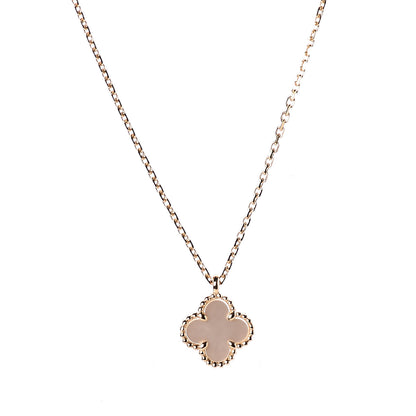 Van Cleef & Arpels 18K Yellow Gold Mother of Pearl Sweet Alhambra Pendant Necklace 4 of 7