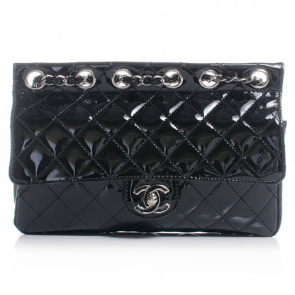 Chanel Patent Quilted Medium Diagonal CC Flap Black 1 of 7