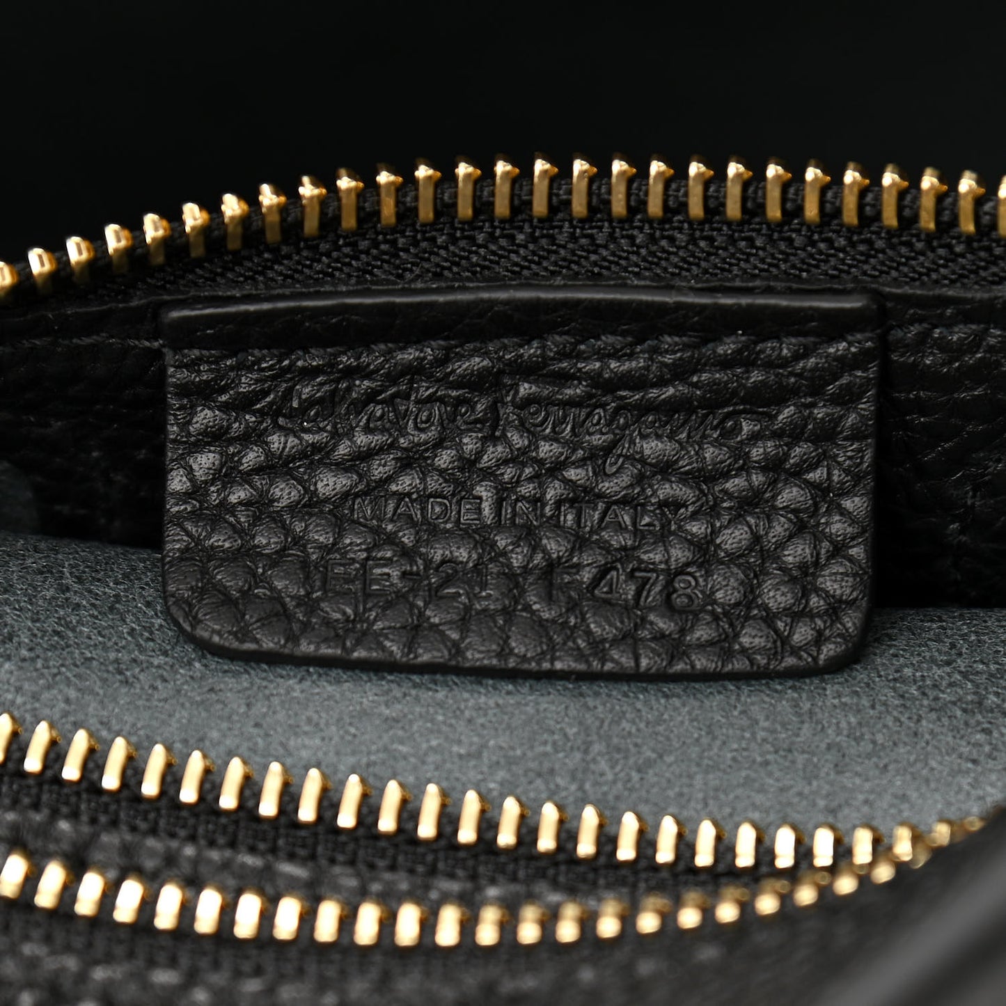 Hammered Calfskin Double Handle Small Amy Tote Black