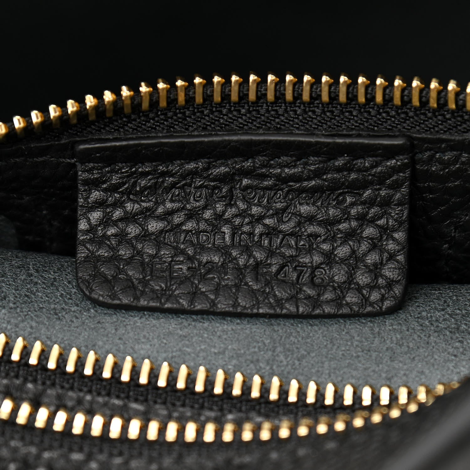 Salvatore Ferragamo Hammered Calfskin Double Handle Small Amy Tote Black 7 of 11