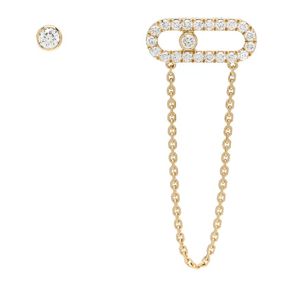 Messika 18K Yellow Gold Diamond Move Uno Chain and Stud Earrings 1 of 5