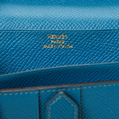 Hermes Epsom Bearn Gusset Wallet Bleu Izmir 6 of 8