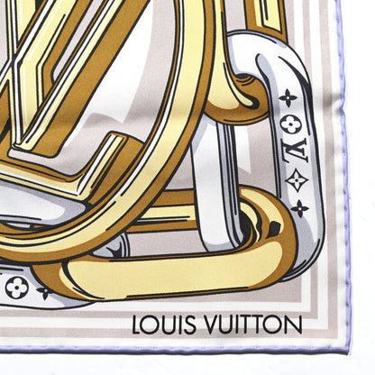 Louis Vuitton Silk Bejeweled Square Scarf 90 Beige 2 of 4