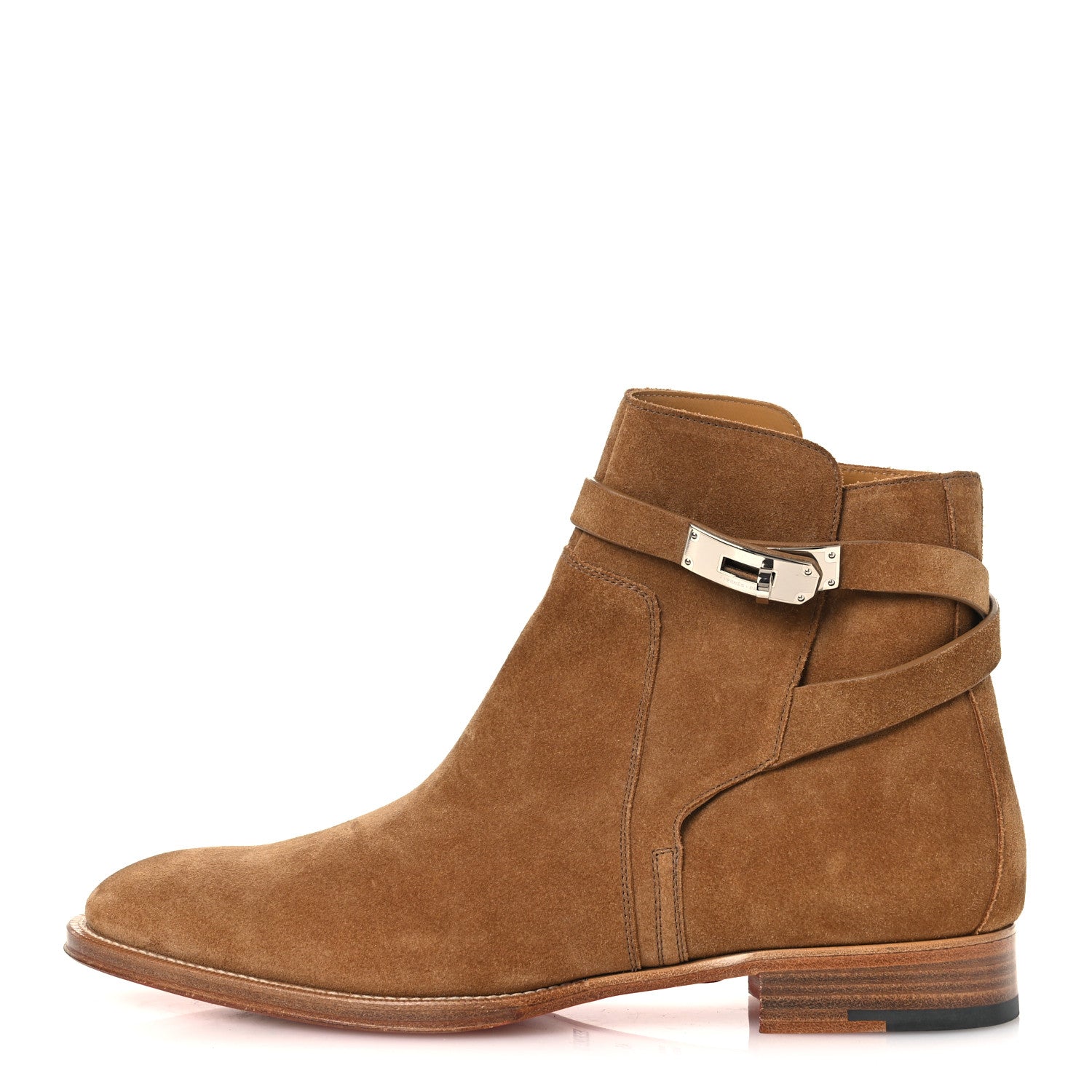 Hermes Veau Velours Mens Fortune Ankle Boots 45 Brun Fume 1 of 15