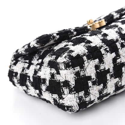 Chanel Tweed Quilted Medium 19 Flap Black Ecru White 6 of 11