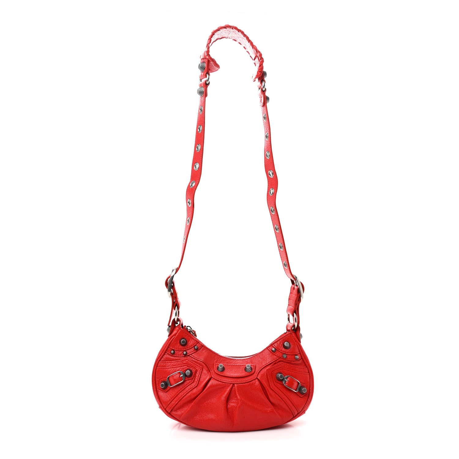 Balenciaga Agneau Arena Le Cagole Shoulder Bag XS Tomato Red 1 of 14
