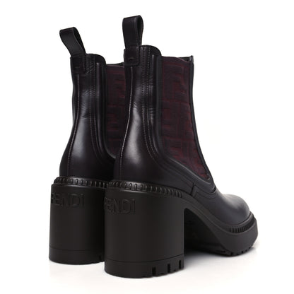 Fendi Vitello Maglia FF Domino Biker Boots 37 Mosto 5 of 10