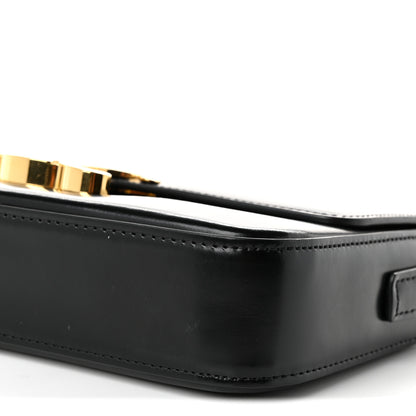 Celine Shiny Calfskin Triomphe Shoulder Bag Black 10 of 10