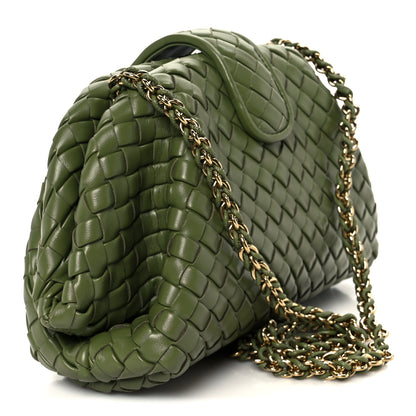 Bottega Veneta Nappa Intrecciato Small The Lauren 1980 Clutch With Chain Matcha 3 of 11