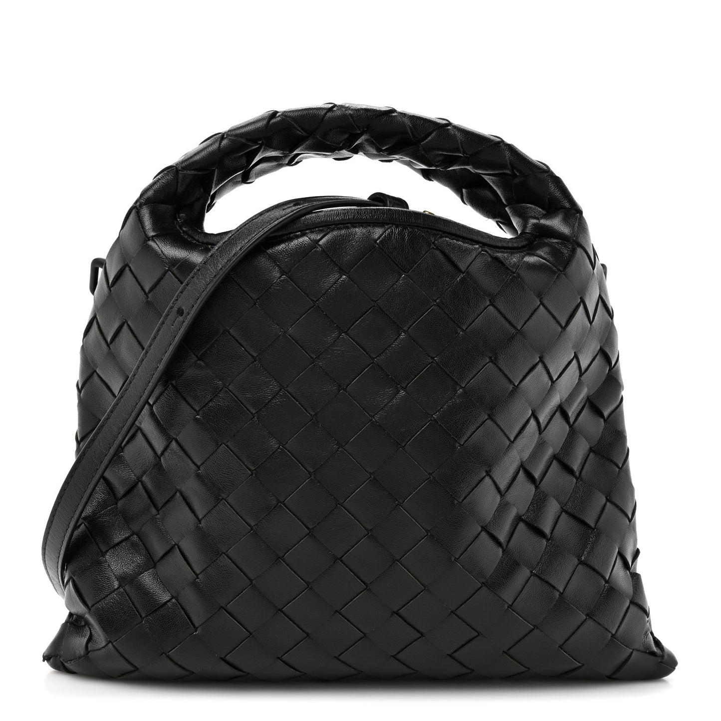 Calfskin Intrecciato Mini Hop Black