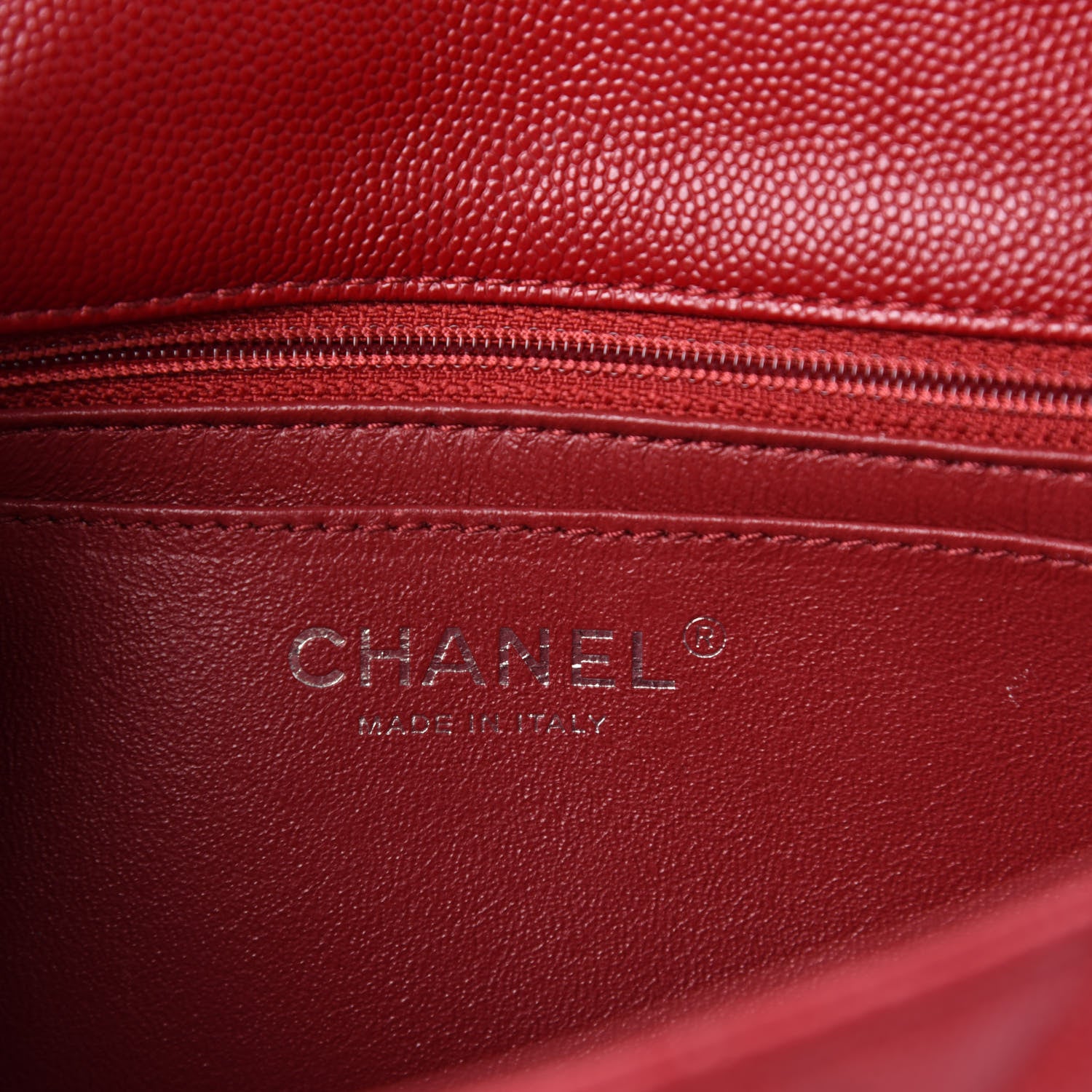 Chanel Caviar Quilted Mini Rectangular Flap Red 8 of 10