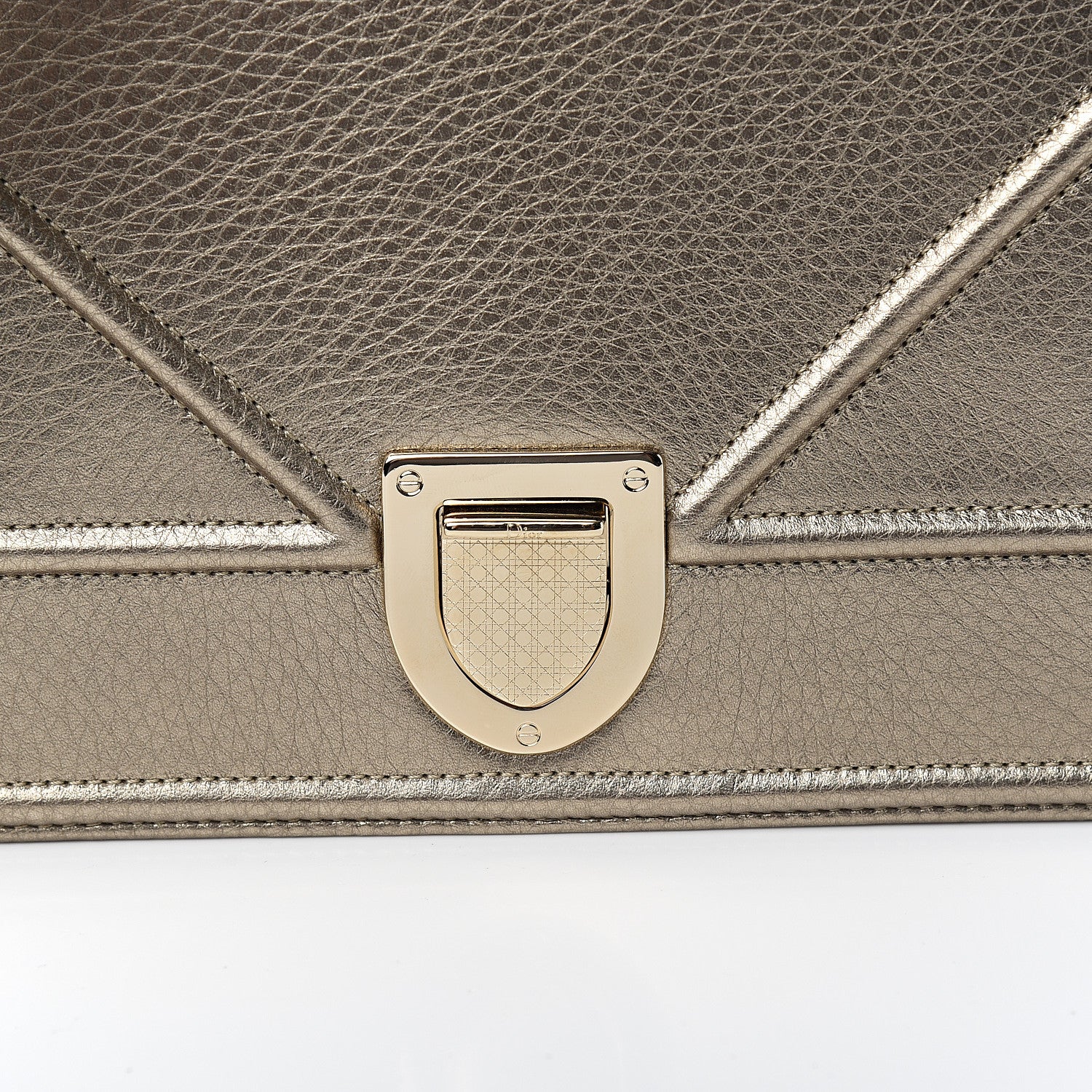Christian Dior Metallic Grained Calfskin Medium Diorama Flap Bag Pale Gold 11 of 11