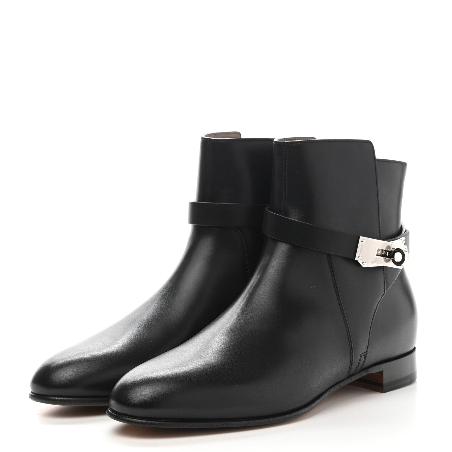 Hermes Calfskin Neo Low Boots 38 Black 3 of 9