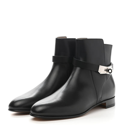 Hermes Calfskin Neo Low Boots 38 Black 3 of 9