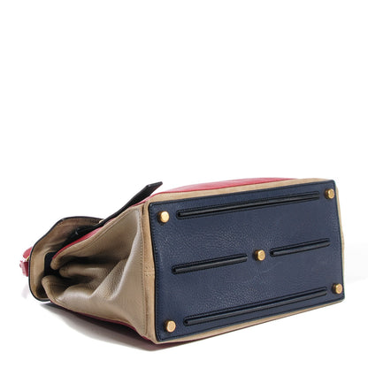 Saint Laurent Calfskin Medium Colorblock Muse Two Poppy Blue Beige 4 of 7