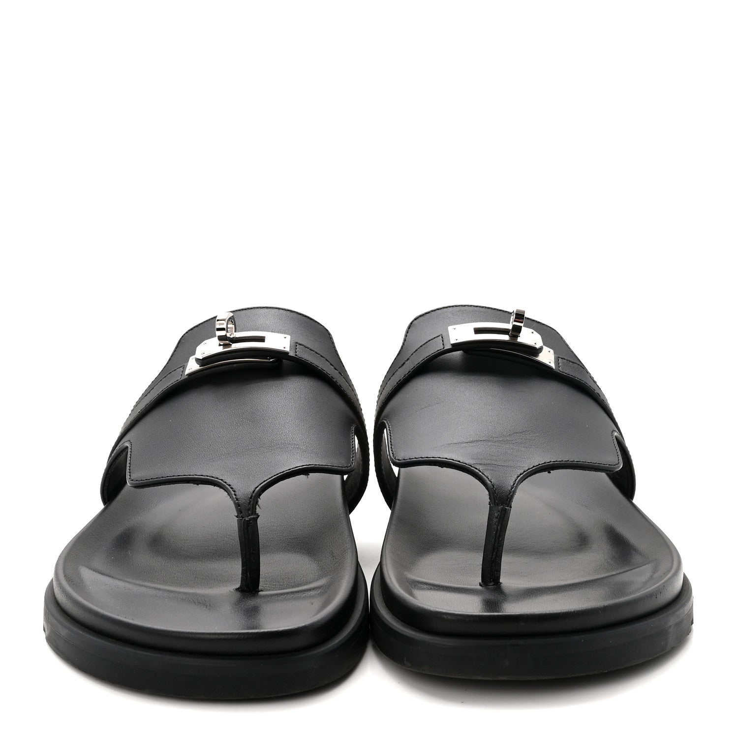 Hermes Calfskin Womens Empire Sandals 40 Black 3 of 9