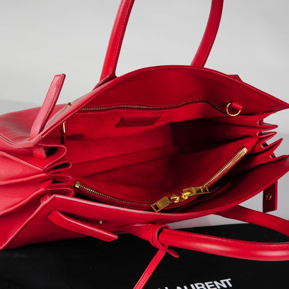 Saint Laurent Grained Calfskin Small Sac De Jour Lipstick Red 5 of 7