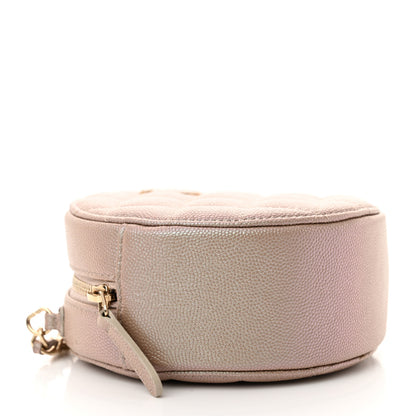 Chanel Iridescent Caviar Resin Quilted Round Clutch With Chain Beige 4 of 12