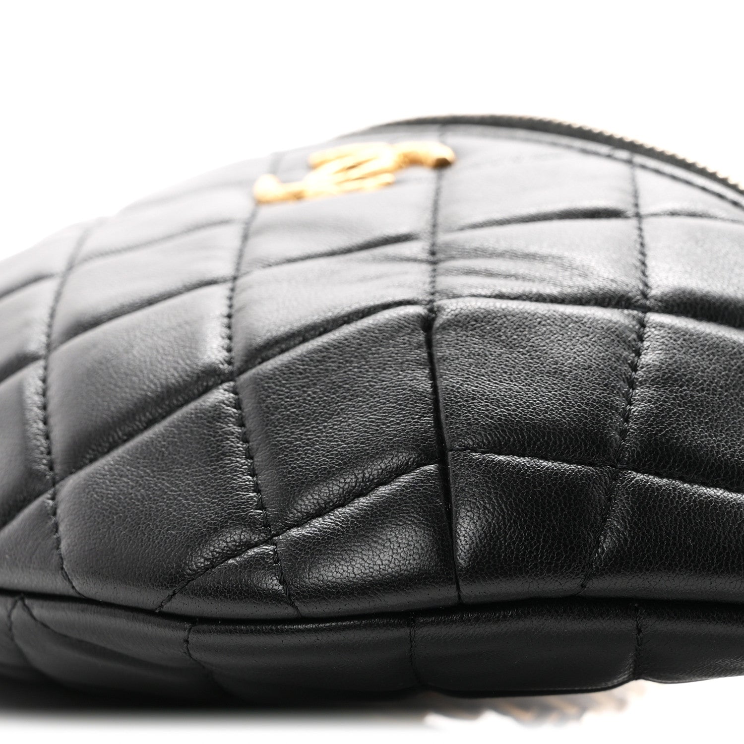 Chanel Lambskin Quilted Pillow Crush Belt Bag Black 9 of 9