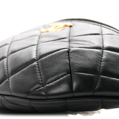 Chanel Lambskin Quilted Pillow Crush Belt Bag Black 9 of 9