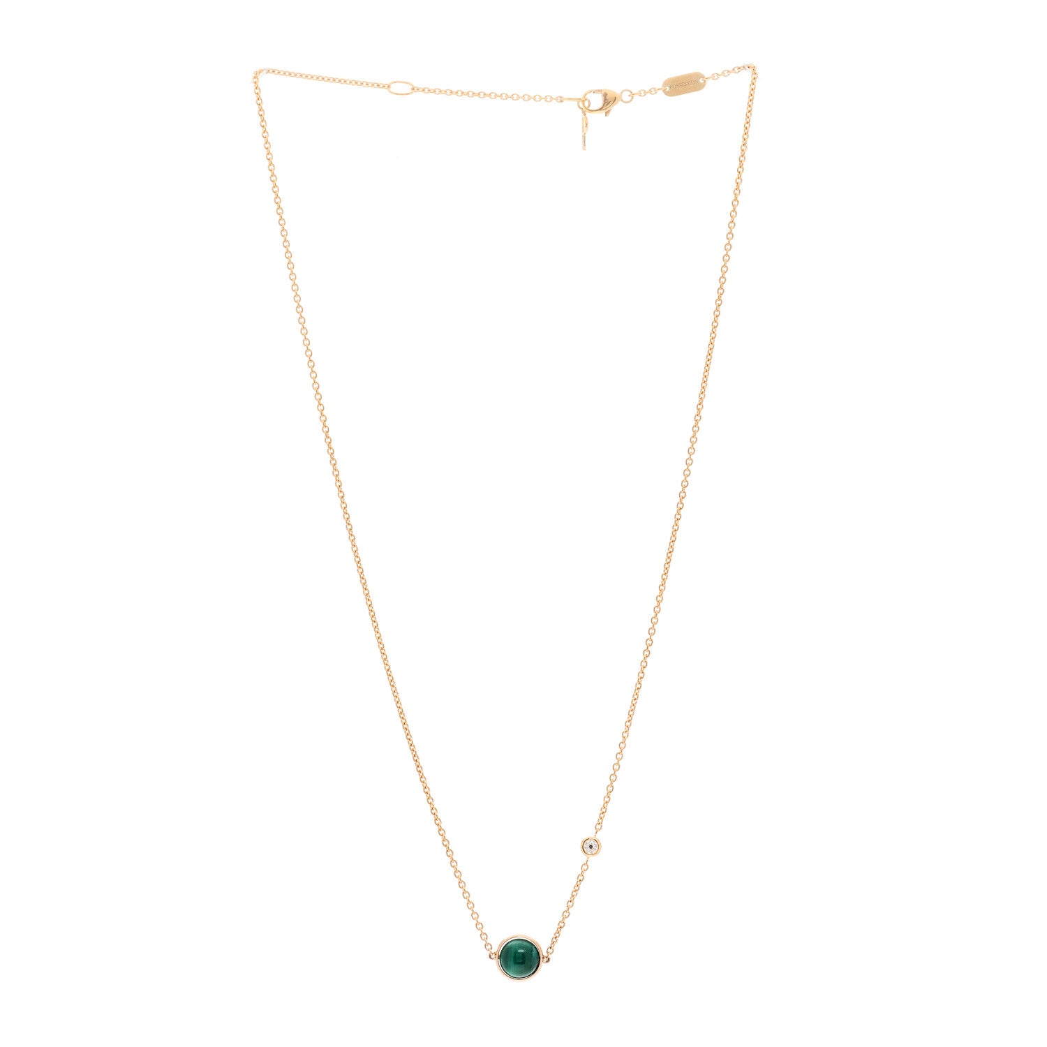 Piaget 18K Rose Gold Diamond Malachite Possession Pendant Necklace 2 of 5