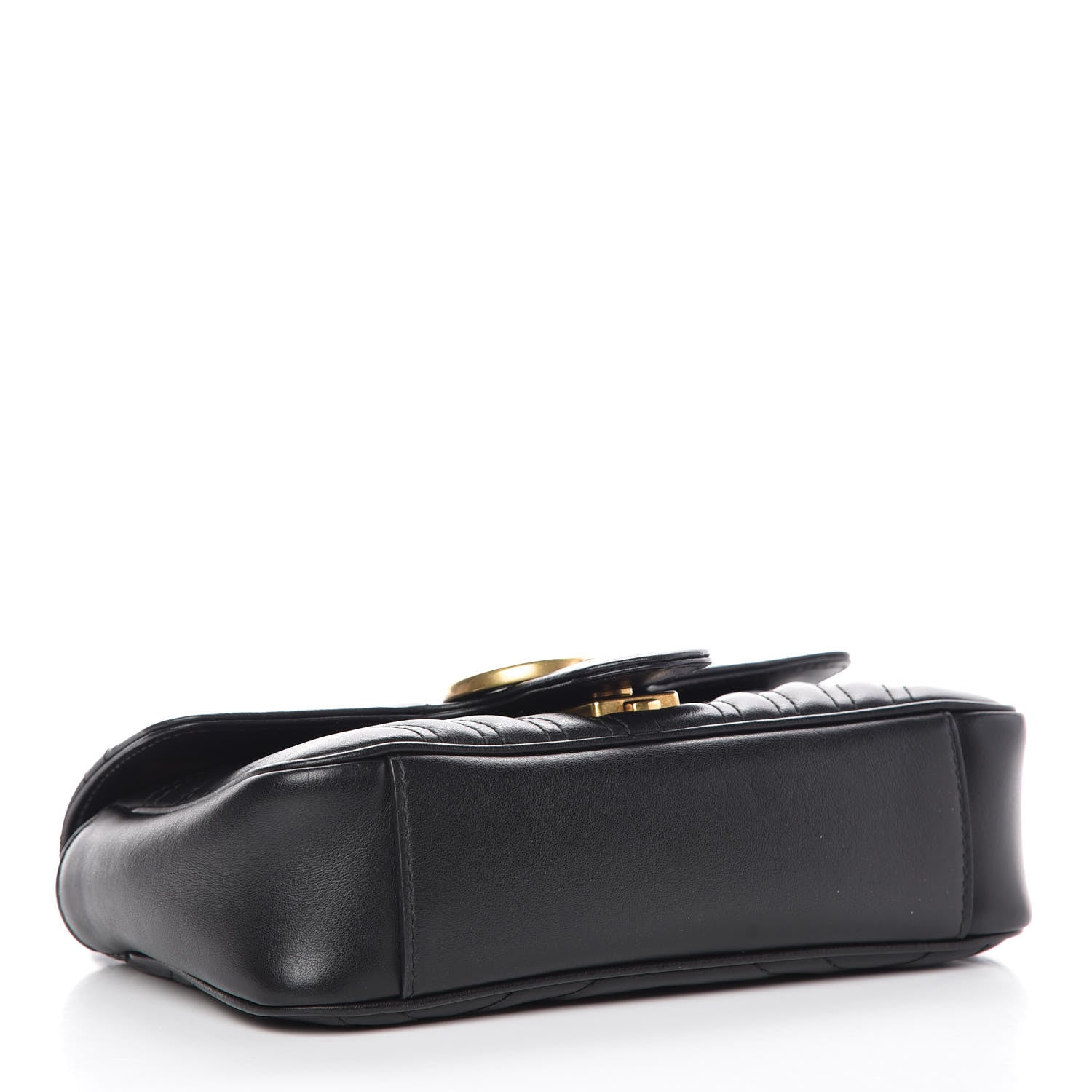 Gucci Calfskin Matelasse Mini GG Marmont Shoulder Bag Black 4 of 8